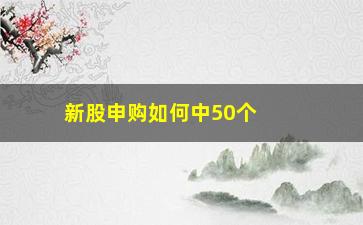 “新股申购如何中50个签